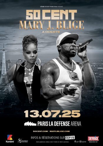 Affiche du concert de 50cent et Mary J. Blige le 13 juilet 2025 à Paris La Défense Arena