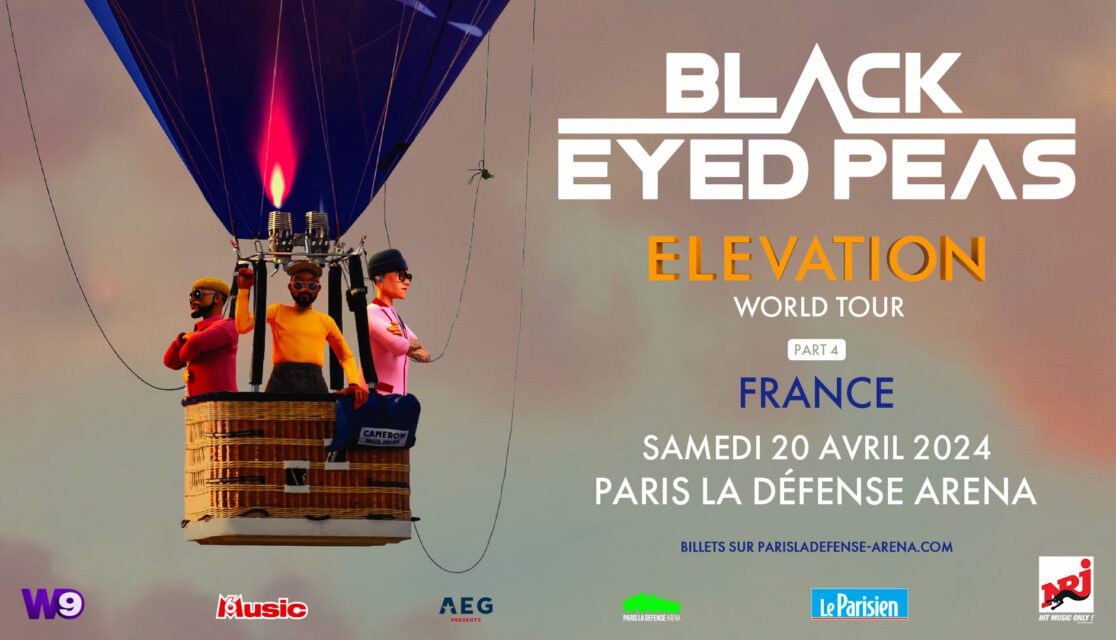 Affiche du concert des Black Eyed Peas le 20 avril 2024 à Paris La Défense Arena