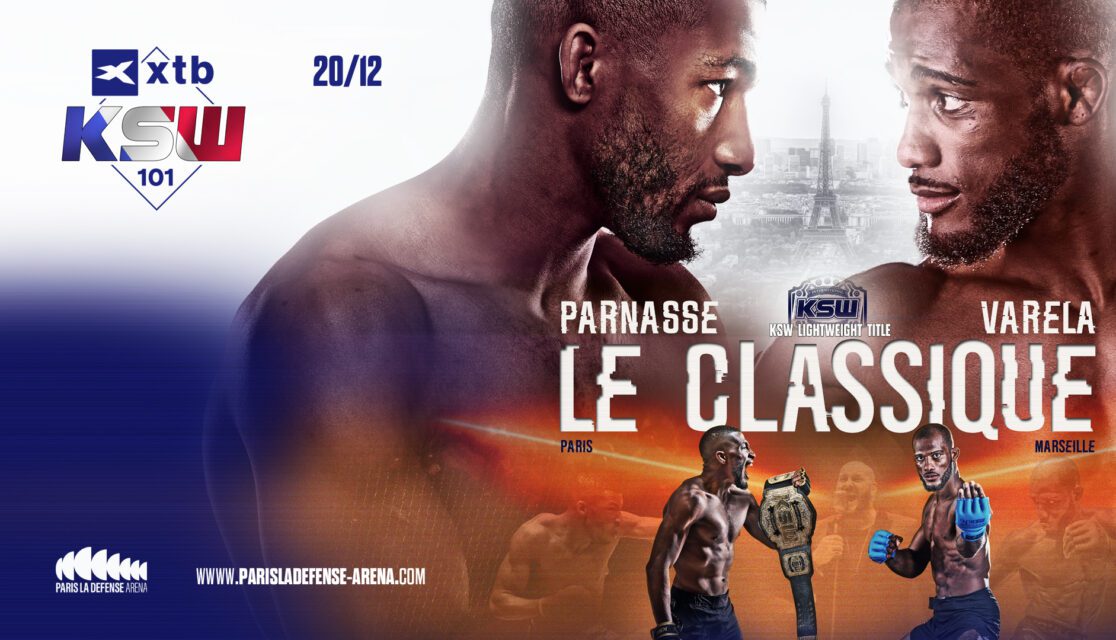 affiche KSW Parnasse Vs Varela le 20 décembre 2024 à Paris La Défense Arena