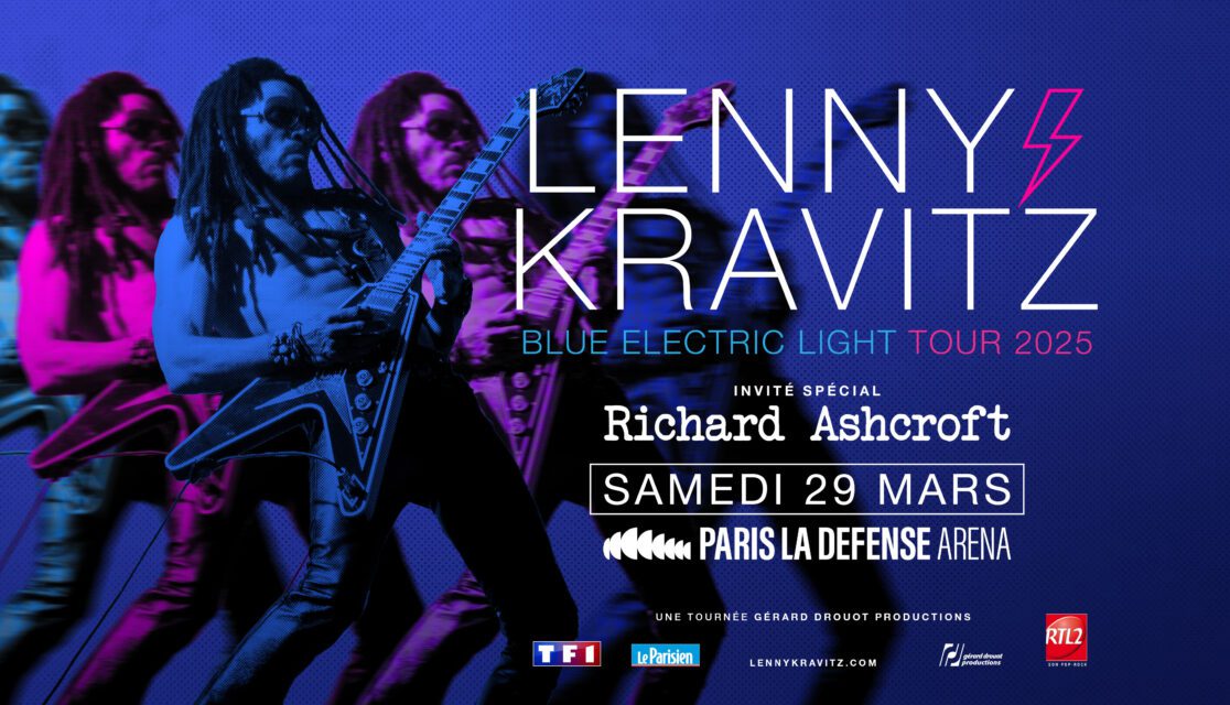 Affiche du concert de Lenny Kravitz le 29 mars 2025 à Paris La Défense Arena