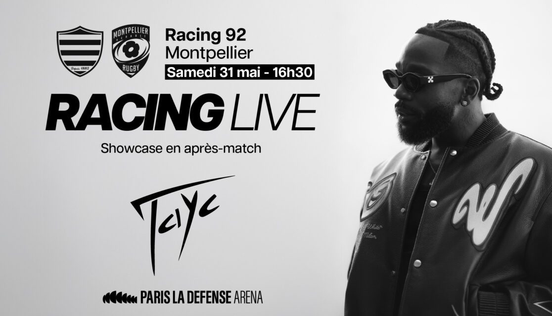 Affiche horizontale Racing Live Tayc Racing 92 - Montpellier Samedi 31 mai 16H30 Paris La défense arena