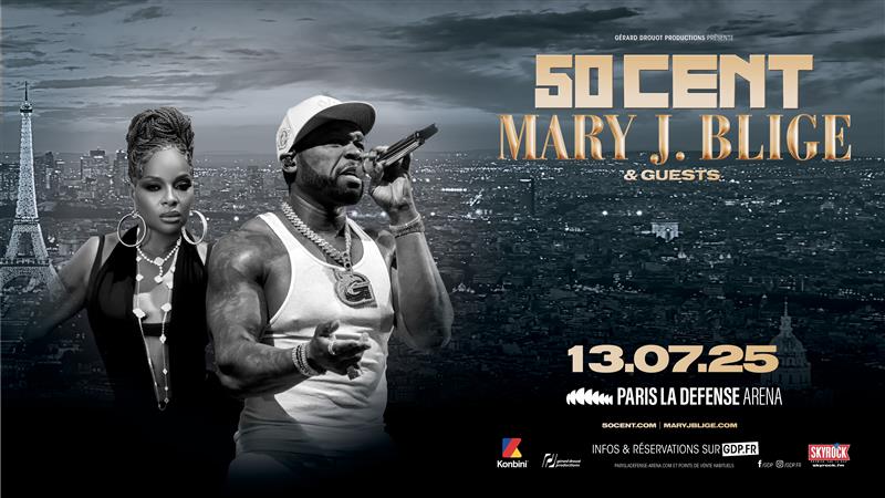 Affiche du concert de 50cent le 13 juillet 2025 à Paris La Défense Arena
