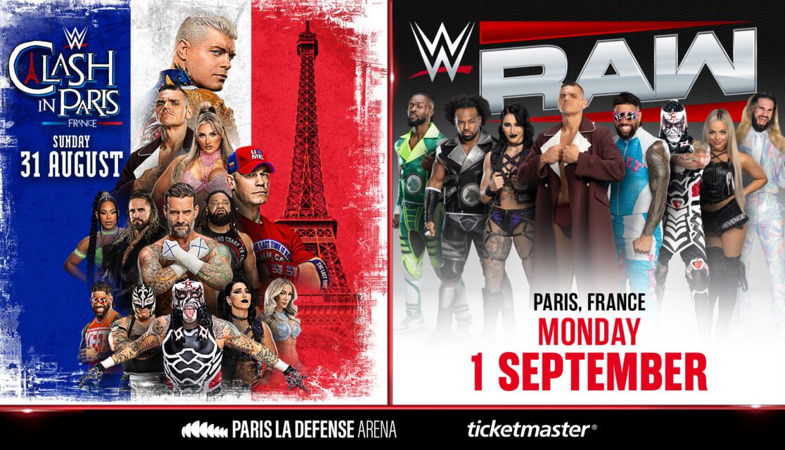 Affiche wwe clash in paris & RAW à paris la défense arena