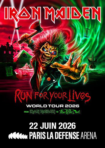 Affiche Iron Maiden à Paris La Défense Arena le 22 juin 2026