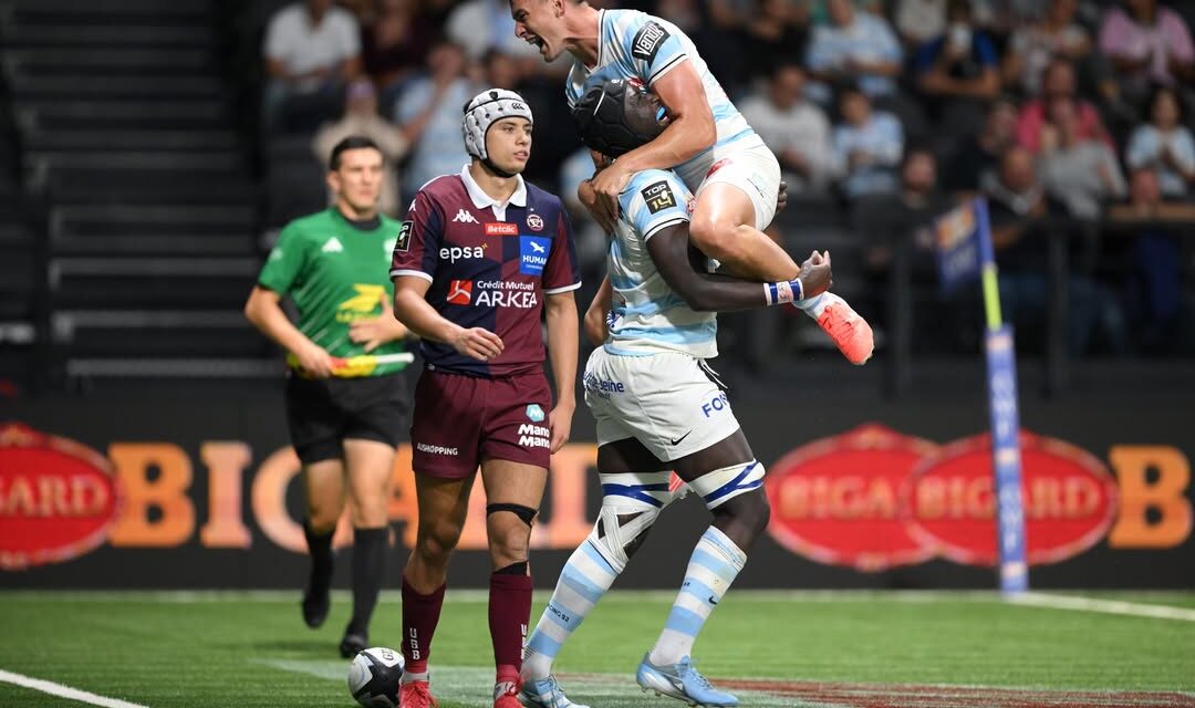 Joueurs du Racing 92 lors du match Racing 92 vs UBB le 14 septembre 2025