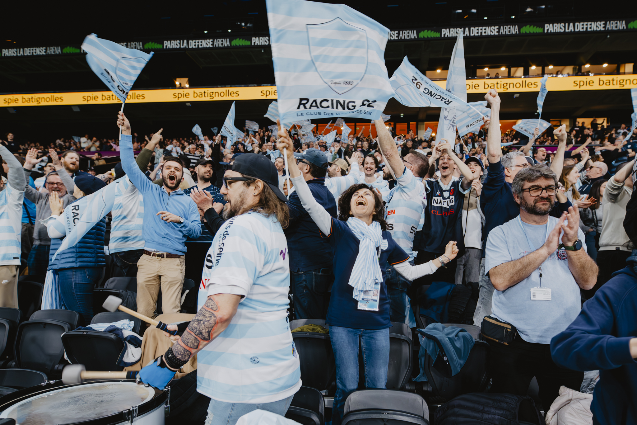 Mêlée Ciel & Blanc lors du match Racing 92 vs UBB le 14 septembre 2025