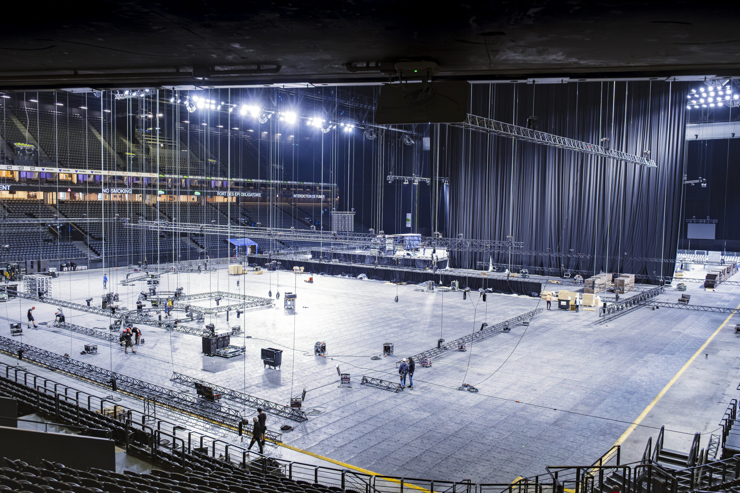 Montage technique du Rolex Paris Masters