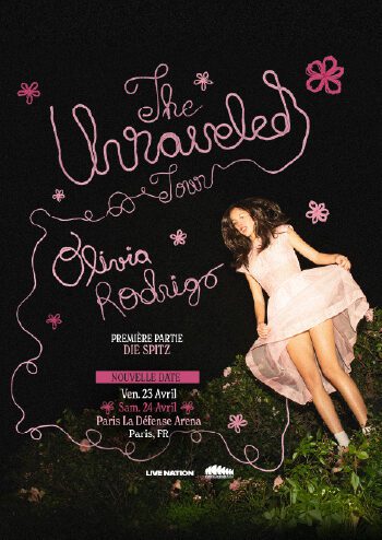 Affiche concert Olivia Rodrigo les 23 et 24 avril 2027 à Paris La Défense Arena